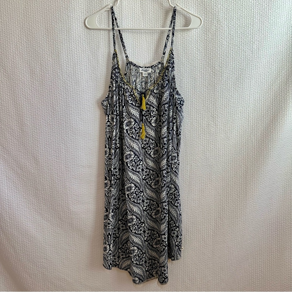 Lucky Brand Women's Boho Navy White Sleeveless Dress Size: XL NWT
